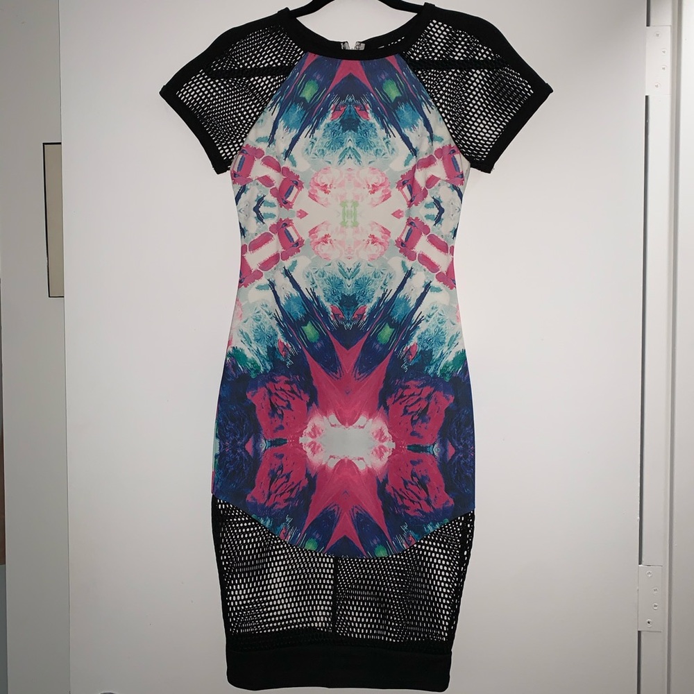 LF Kaleidoscope & Fishnet Cocktail Dress